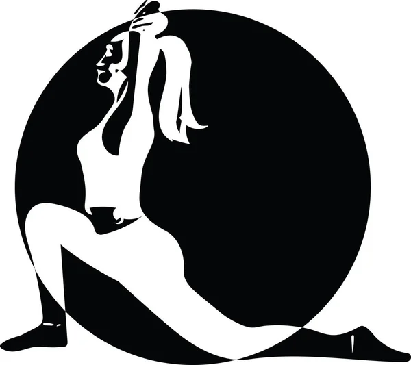 Belle sportive ajustement femme yogini pratique le yoga — Image vectorielle