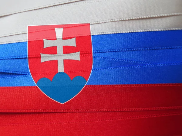 Bandeira ou bandeira da Eslováquia — Fotografia de Stock