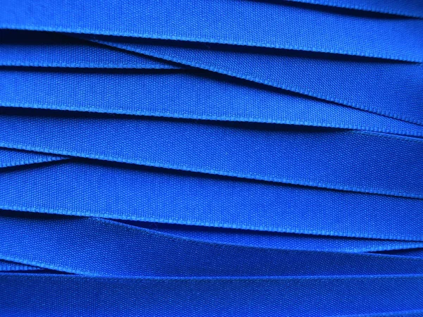 Shiny blue satin ribbon — Stock Photo, Image