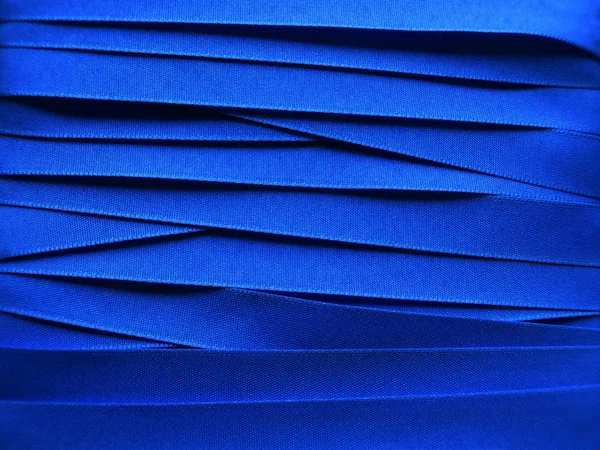 Λαμπερό μπλε σατέν κορδέλα — Φωτογραφία Αρχείου