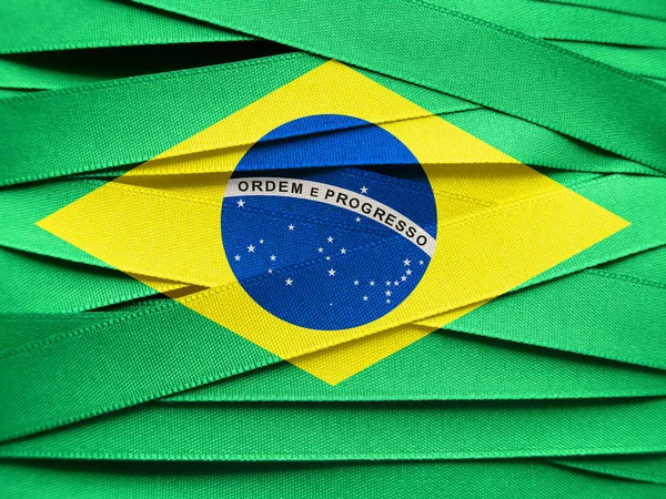 Флаг Бразилии или знамя — стоковое фото