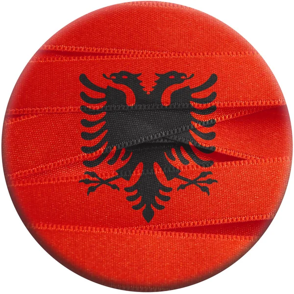 阿尔巴尼亚国旗或阿尔巴尼亚旗帜 — 图库照片