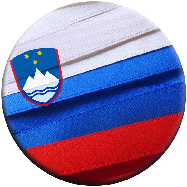 Slowenische Flagge oder Fahne — Stockfoto