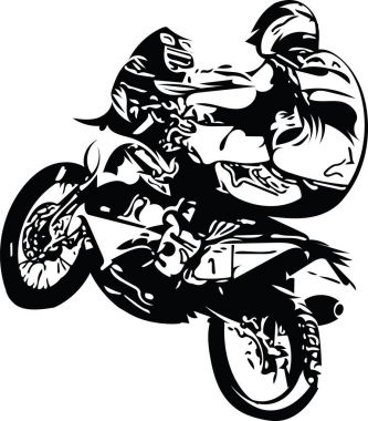 Motosiklet tarafından aşırı soyut motokros yarışçısı