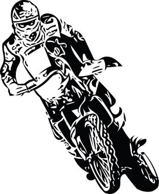 Motosiklet tarafından aşırı soyut motokros yarışçısı