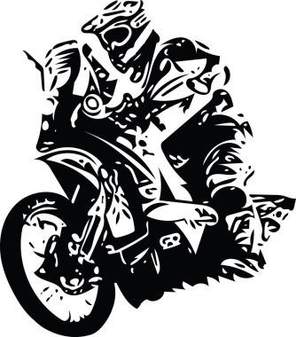 Motosiklet tarafından aşırı soyut motokros yarışçısı