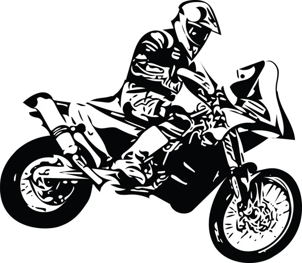 Ακραία αφηρημένη motocross δρομέας με μοτοσικλέτα — Διανυσματικό Αρχείο