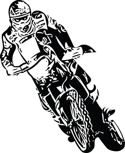 バイクで極端な抽象的なモトクロス レーサー — ストックベクタ