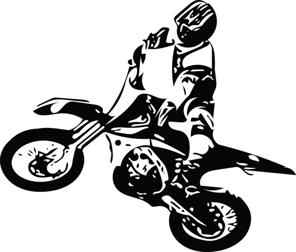 Extreme abstracte motorcrosser door motorfiets — Stockvector