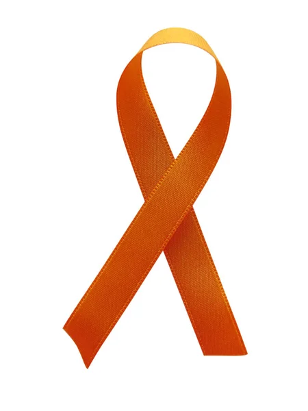 Orange-Cooper ribbon awareness isolated on white background — Stock Photo, Image