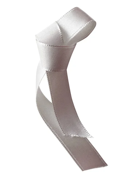 White ribbon awareness isolated on white background — Stock Photo, Image