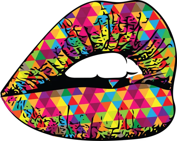 Abstract kleurrijk vrouw lippen — Stockvector