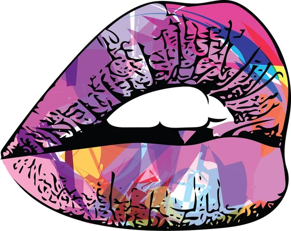 Абстрактні барвисті жіночі губи — стоковий вектор