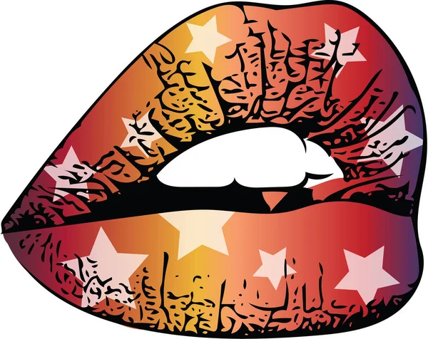 Abstract kleurrijk vrouw lippen — Stockvector