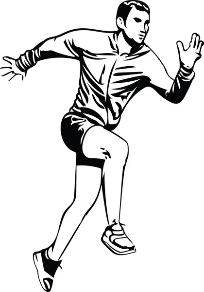 Fitness Sport runner man joggen — Stockvector