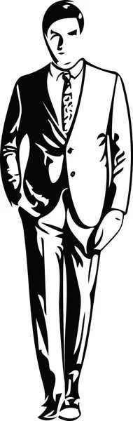 Business man zwart silhouet — Stockvector