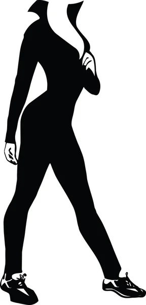 Dibujo de retrato de moda de mujer hermosa en vestido sexy — Vector de stock