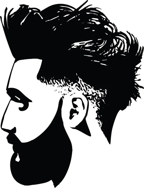 Bearded man faces hipster with haircuts. Men fashion vector for barbershop  and logo template. Vector Illustration - Stock Image - Everypixel
