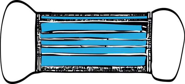 Blauwe Medische Gezichtsmaskers Geïsoleerd Witte Vector Illustratie — Stockvector