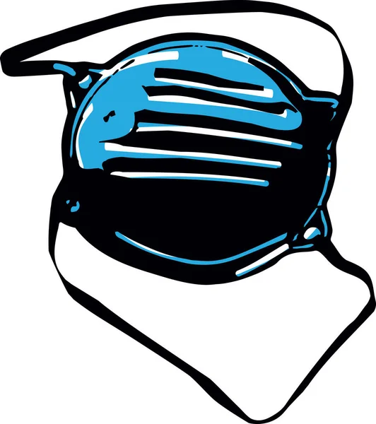 白いベクトル図上に隔離された青い医療面マスク — ストックベクタ