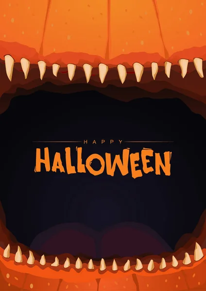 Vector illustration of halloween, toothy pumpkin, jack flashlight — Stock Vector