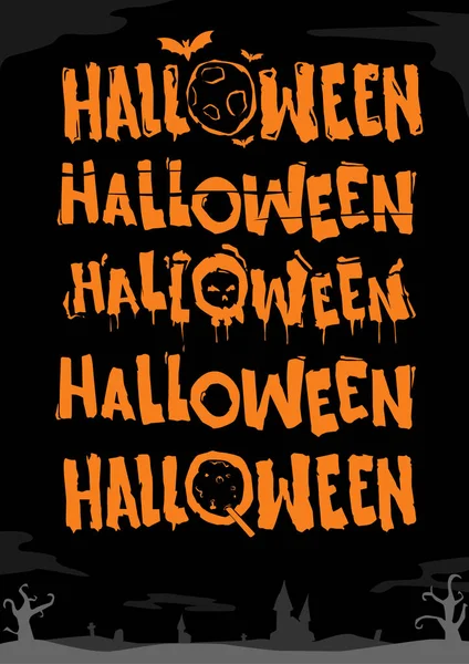 Ilustración vectorial de halloween, inscripción, letras, conjunto — Vector de stock