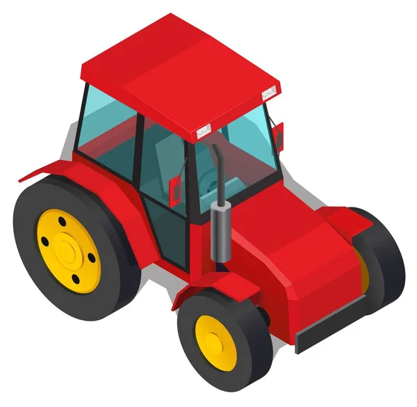 Ilustración Vectorial Tractor Rojo Agricultura Icono — Archivo Imágenes Vectoriales