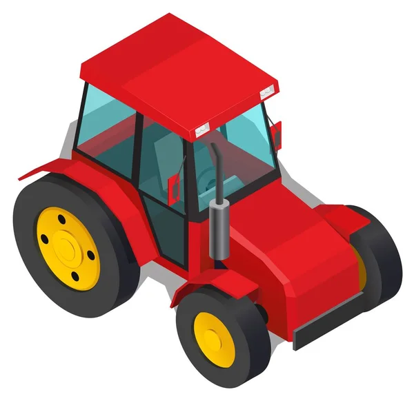 Ilustración Vectorial Tractor Rojo Agricultura Icono Ilustraciones de stock libres de derechos