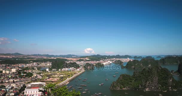 4 k čas zanikla krásná Zátoka Ha Long pohled shora — Stock video
