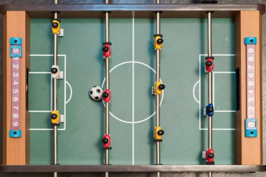 Tablo futbol oyun üstten görünüm yakın çekim