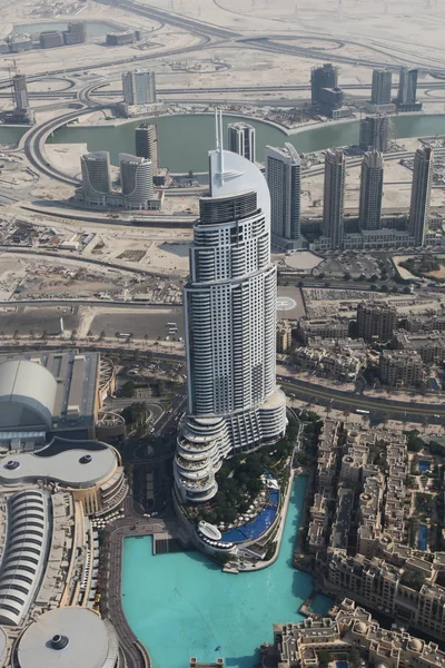 Dubai, Birleşik Arap Emirlikleri: havadan görünümü adresi Hotel Downtown Burj Dubai, 6 Kasım 2012 tarihinde. — Stok fotoğraf