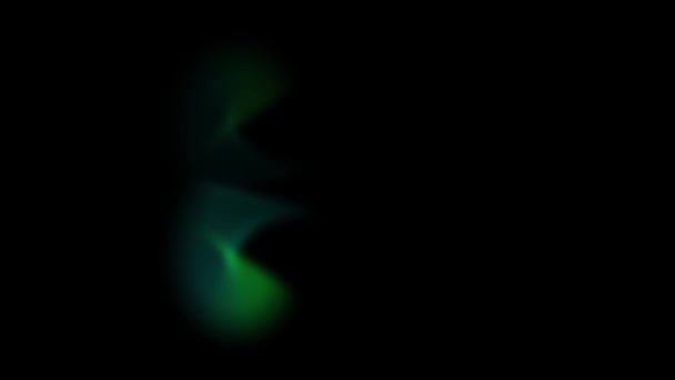 Abstrakte Polarlichter Hintergrund Grüne Und Blaue Verschwommene Lichter Auf Schwarzem — Stockvideo