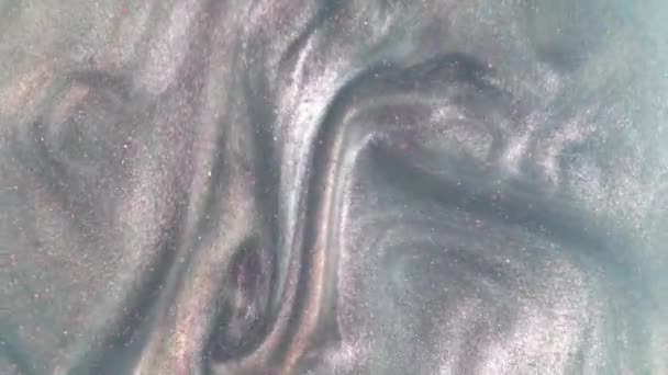 Pembe Kıvılcımlı Mavi Sıvı Kıvrımlar Girdaplar Yanardöner Mermer Sıvı Dokunun — Stok video