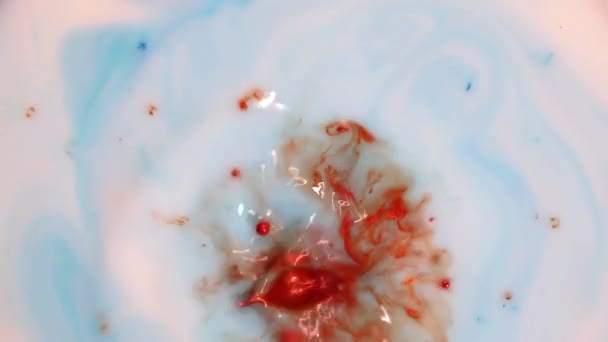 Patterns Miscible Paints Marble Background Made Pink White Green Liquids — Stock Video