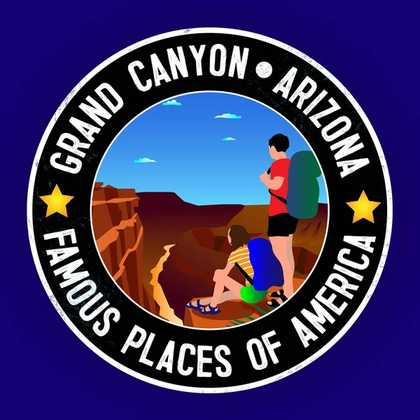 Elképesztő vektoros illusztráció. A Grand Canyon Nemzeti Park. Jellege Arizona, az USA-ban. A Colorado-folyó. Sablon a kártyákhoz — Stock Vector