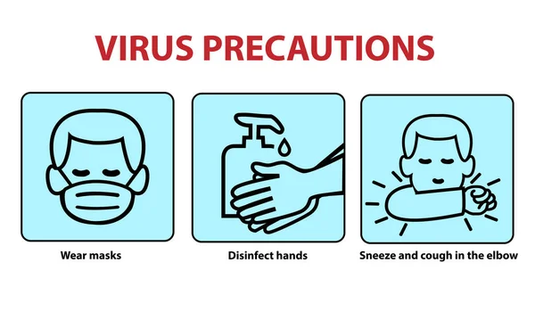 Coronovirus koruma afişi, maske tak, ellerini yıka ve dirseğine hapşır.