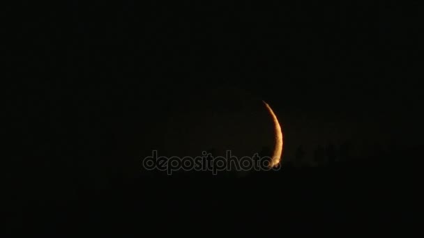 Noche de luna menguante — Vídeos de Stock