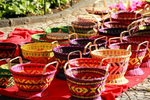 Colorful baskets produced by Indians.