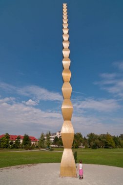 Endless Column made by Romanian artist Constantin Brancusi, in Targu Jiu, Gorj County, in the Oltenia region of Romania. clipart
