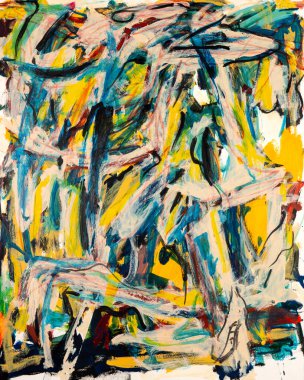 kağıt üzerinde soyut akrilik resim 