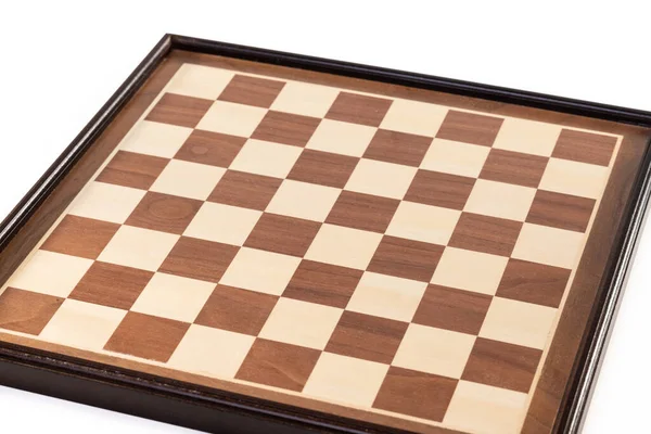 白い背景に隔離された平野チェスボードの正方形 — ストック写真