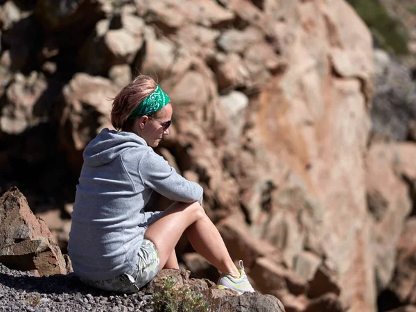 Teide Tabiat Parkı peyzaj hayran kadın Telifsiz Stok Fotoğraflar