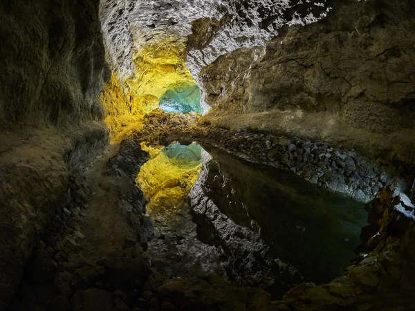 Cueva de los Verdes Green Cave — Stock Photo, Image