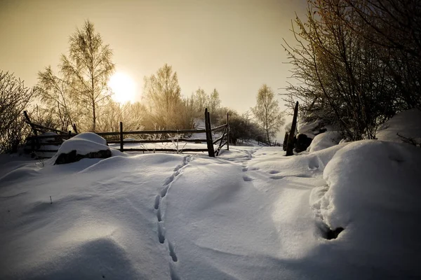 Schöne Winterliche Berglandschaft Fundatura Ponorului Rumänien — Stockfoto