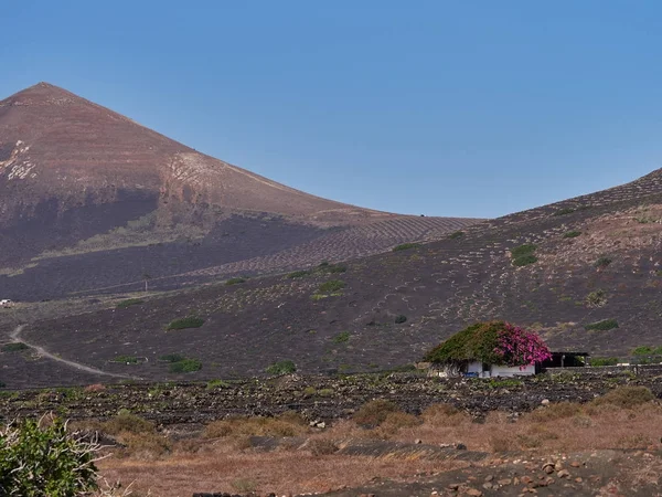 A Lanzarote Kanári-szigetek Spa sziget vulkanikus táj — Stock Fotó