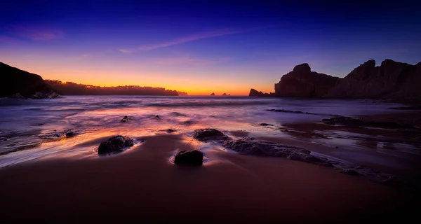 View of the sunset on the beach — Stock Photo, Image