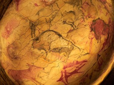 mağara çizimleri Altamira tavandan Santillana Del Mar, Cantabria, İspanya