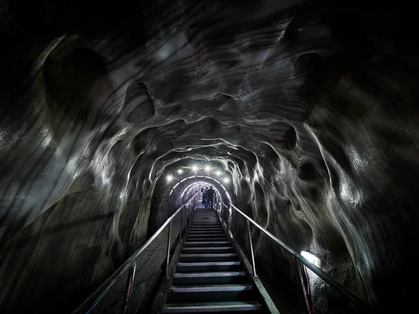 Entry stairs in Turda salt mine — Stock Photo, Image