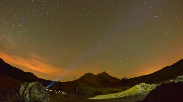 Cielo notturno con via lattea — Video Stock