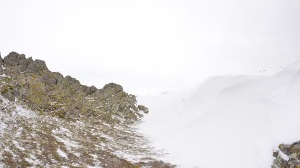 Późny Śnieg Dolinie Pricopane Góry Macin Dobrogea Rumunia — Wideo stockowe